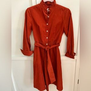 J crew women’s rust corduroy dress